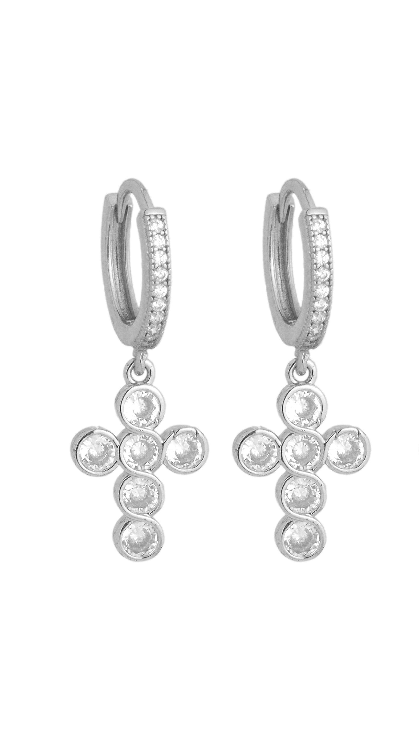 Cross Hoop Earrings