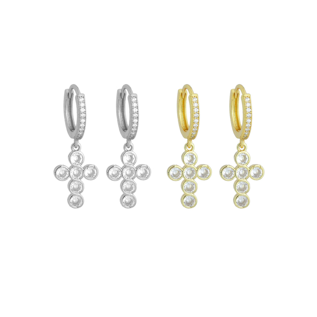 Cross Hoop Earrings
