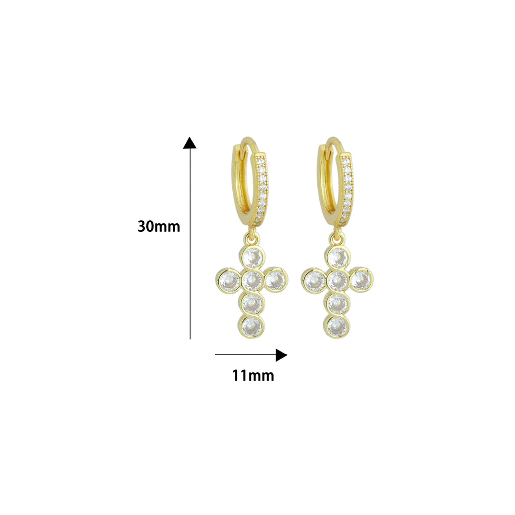 Cross Hoop Earrings