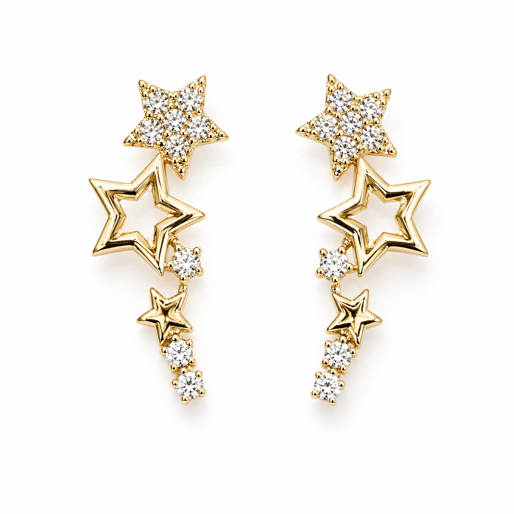 Nova Drops Earrings-Gold