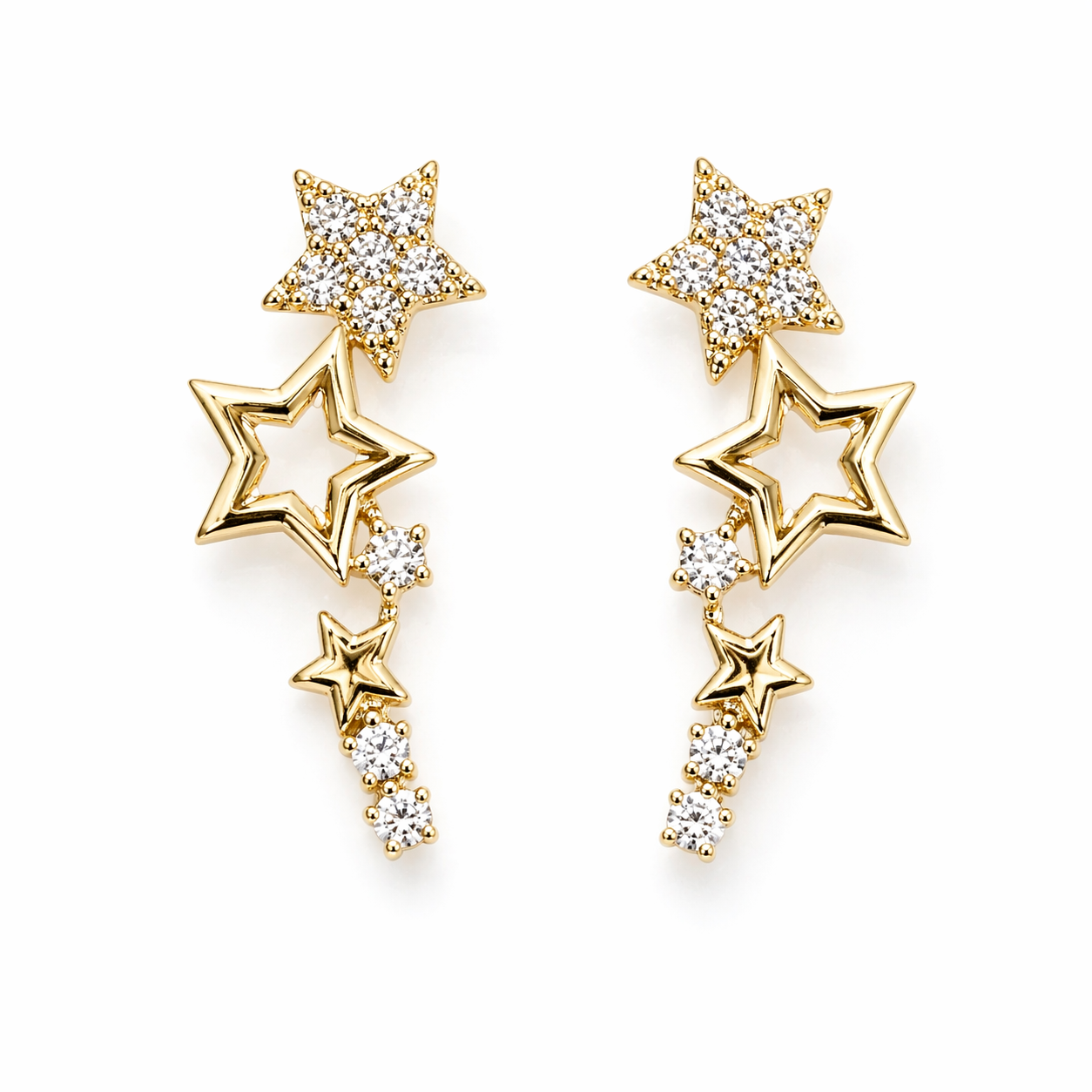 Nova Drops Earrings-Gold