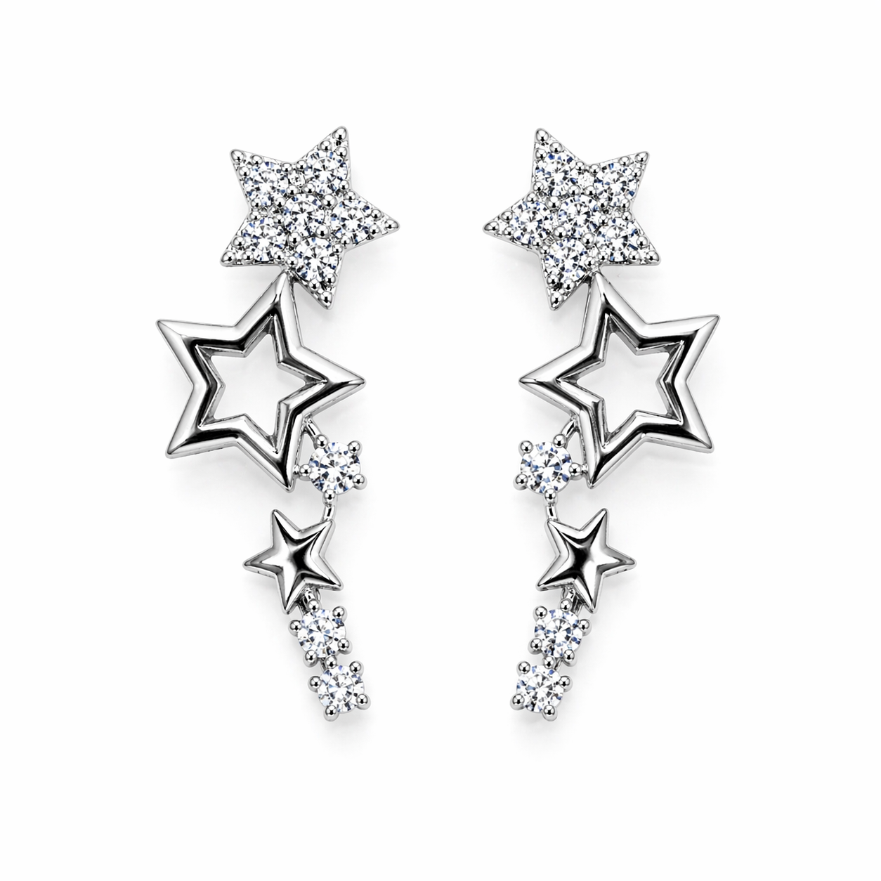 Nova Drop Earrings- Silver