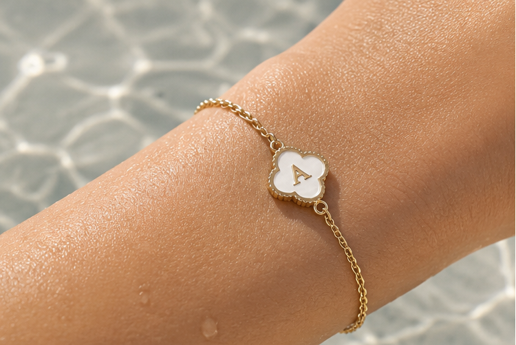 Salt & Clover Initial Bracelet