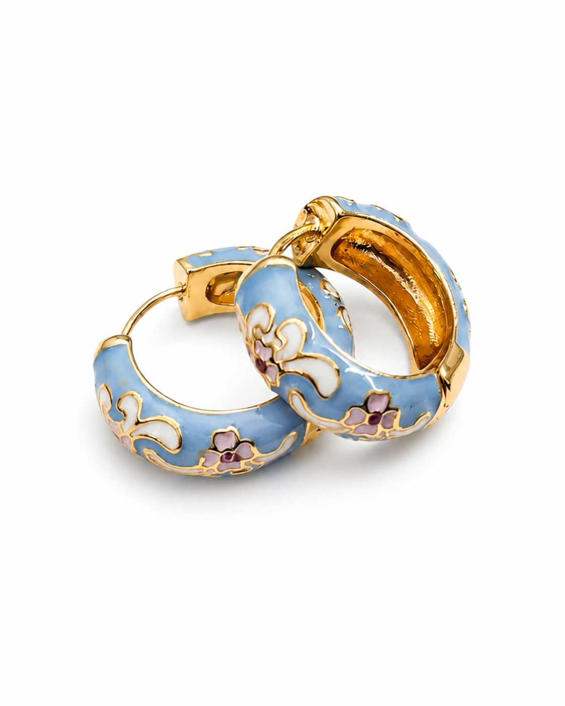 Azure Bloom Hoop Earrings