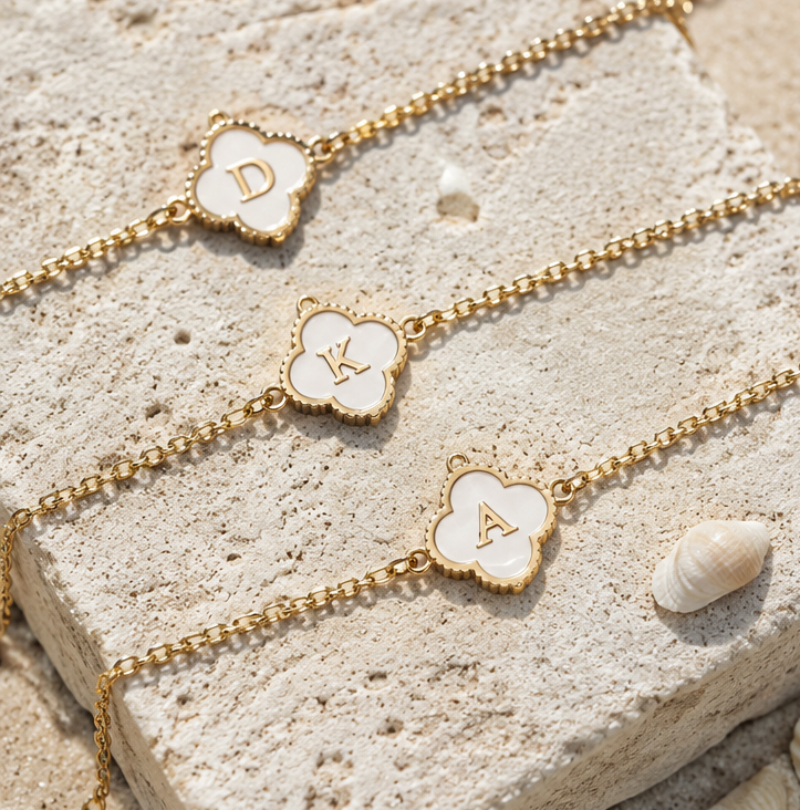 Salt & Clover Initial Bracelet