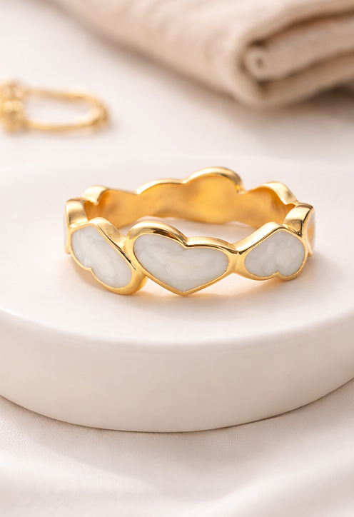 Sunlit Shore Hearts Ring