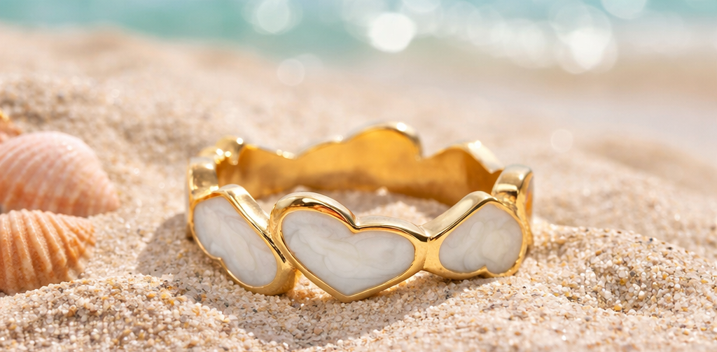 Sunlit Shore Hearts Ring