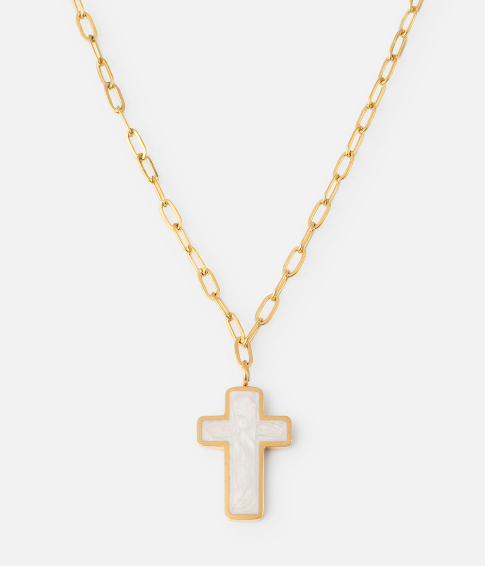 Golden Tide Cross Necklace