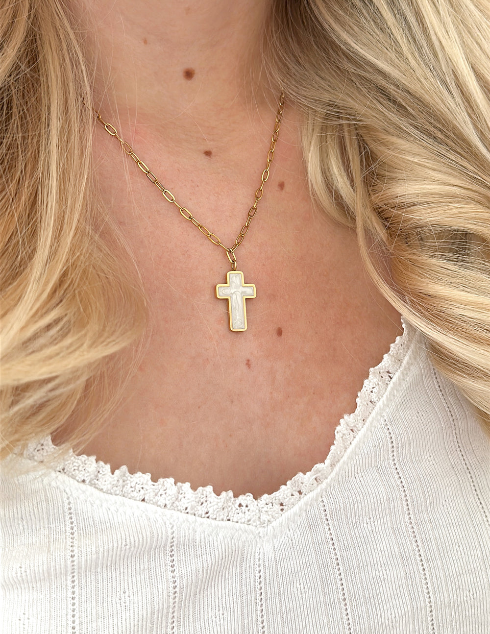 Golden Tide Cross Necklace